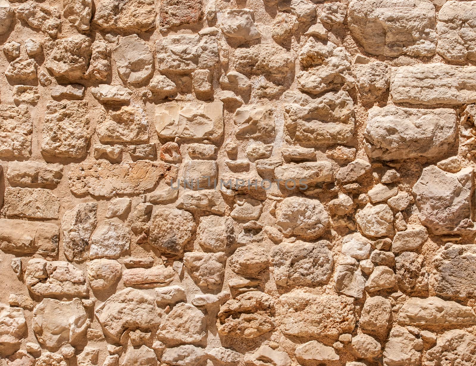 Old wall made of the Jerusalem stone by Zhukow
