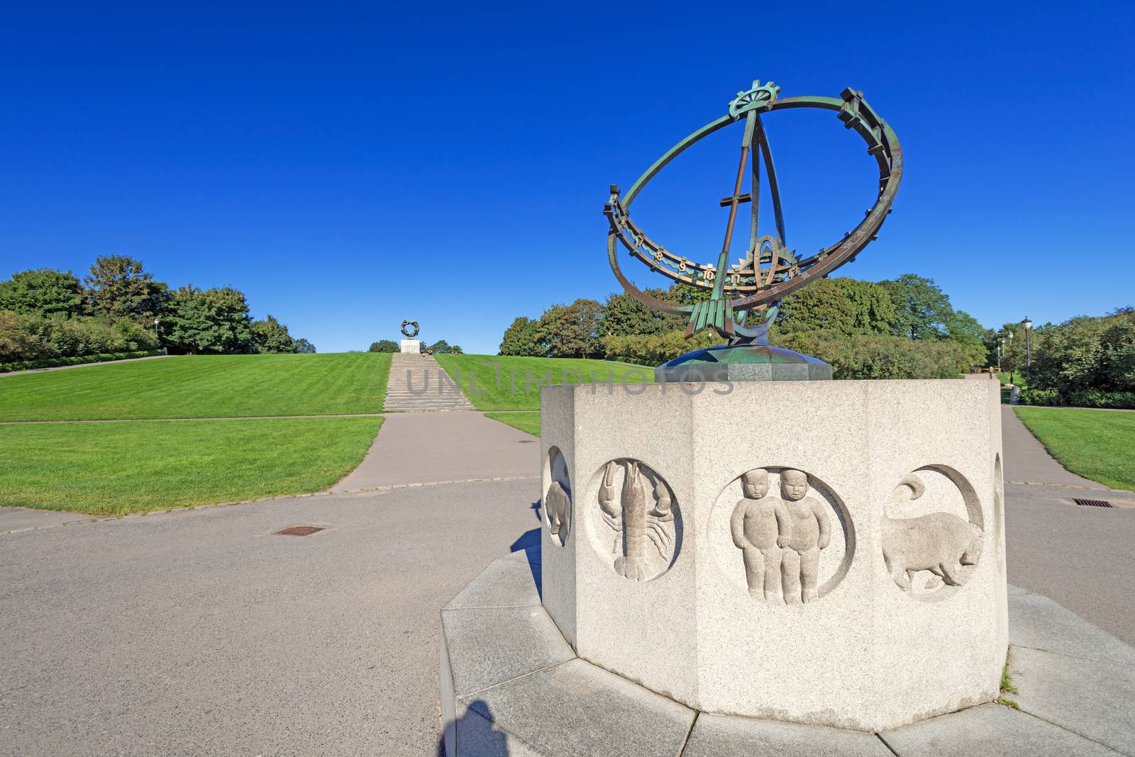 Sundial in Vigeland park in Oslo by Nanisimova