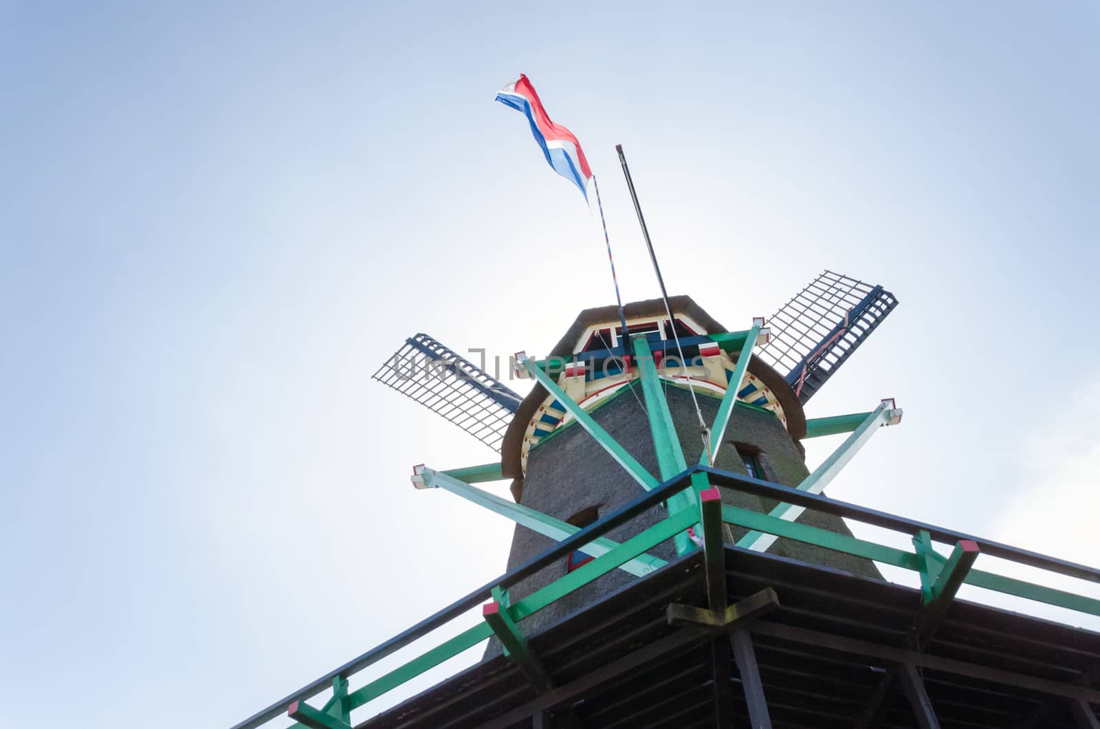 Windmill in Zaanse Schans, The Netherlands.