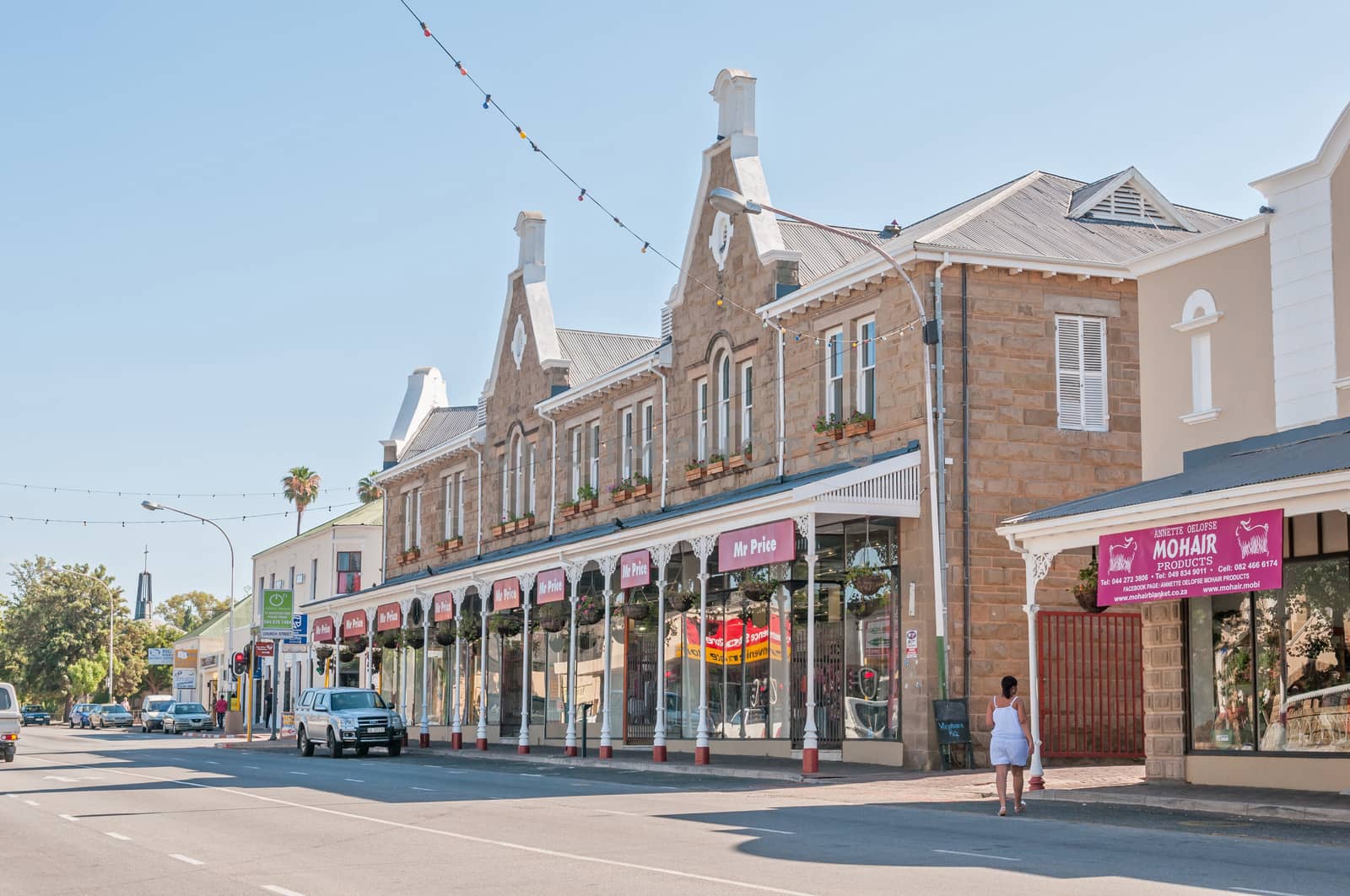OUDTSHOORN, SOUTH AFRICA - JANUARY 2, 2015: Early morning street scene. The town is the economic center for the ostrich industry