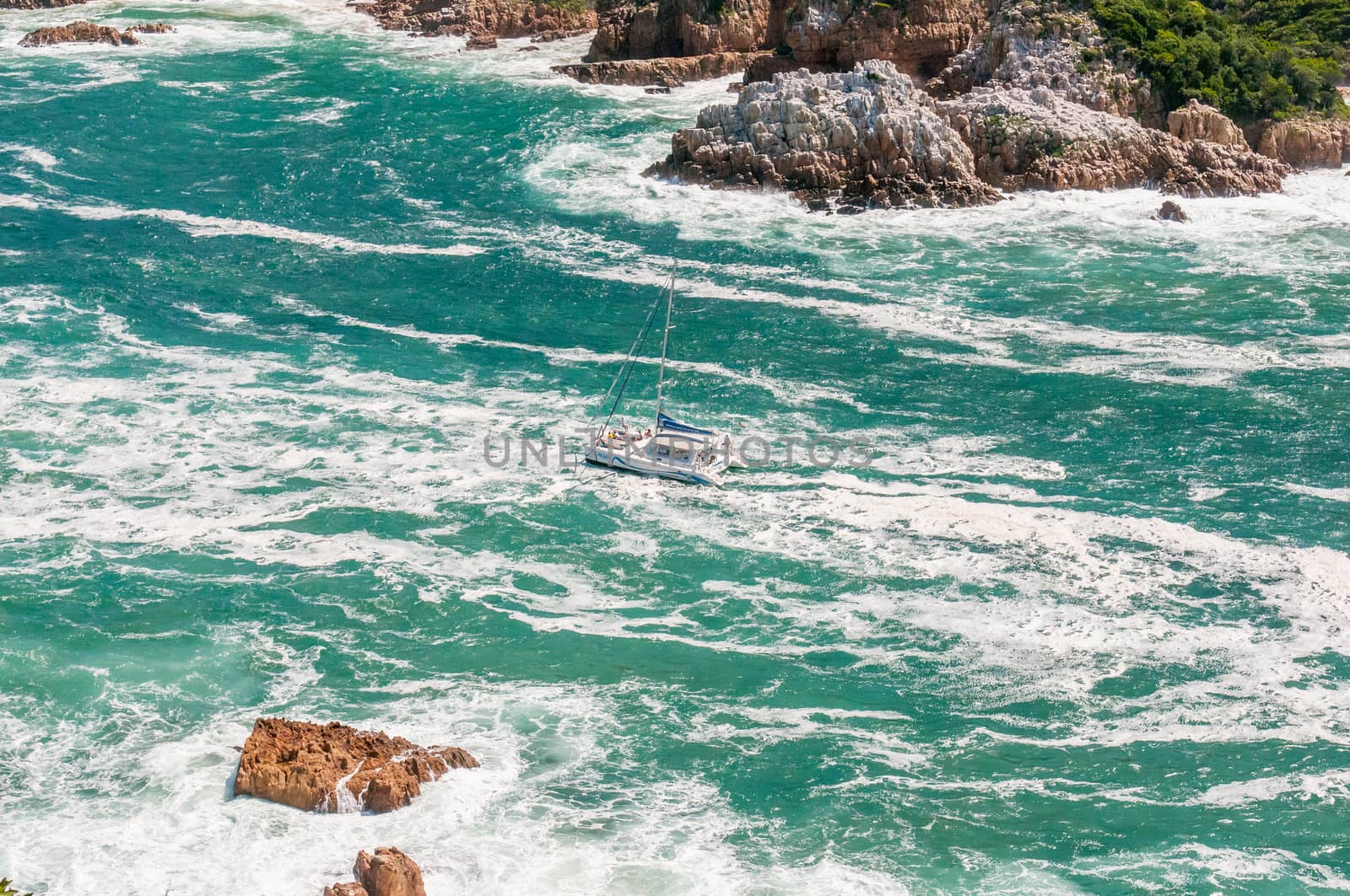 Catamaran at The Heads in the Knysna lagoon