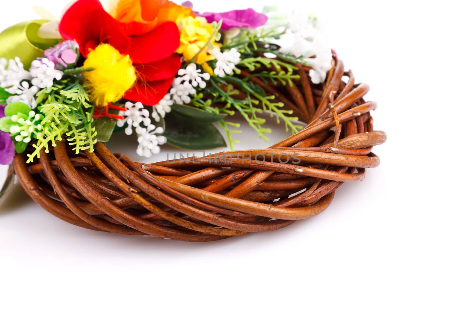 wreath of twigs and flower composition by serkucher