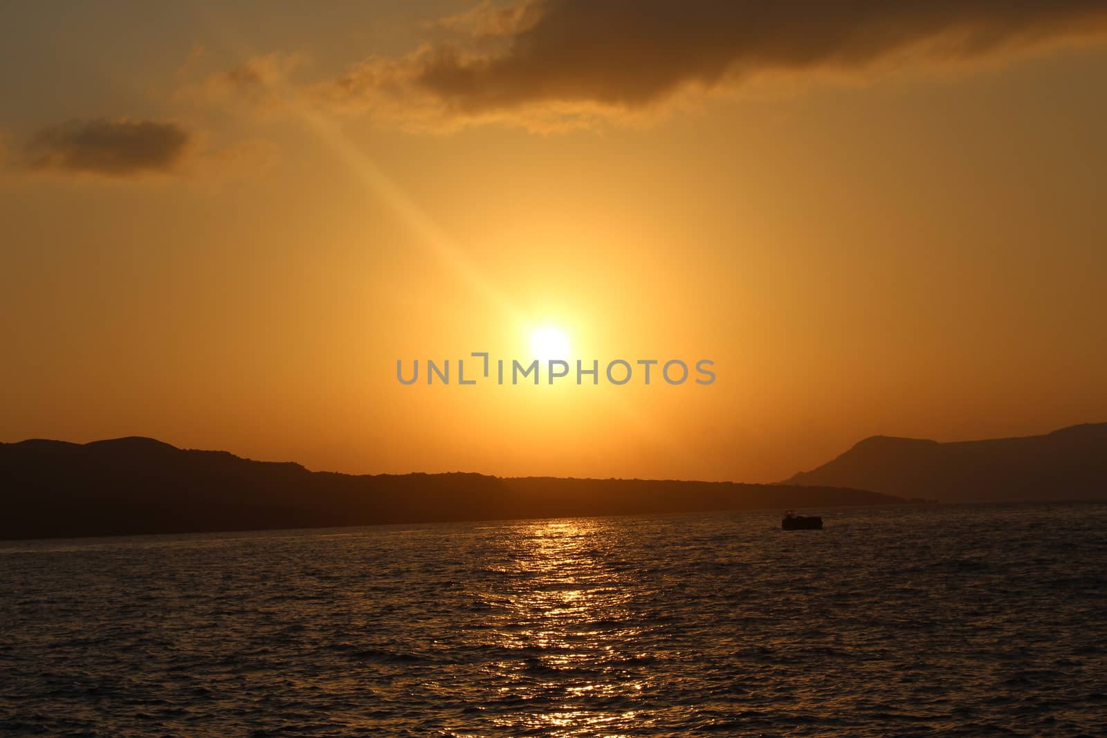 Beautiful sunset santorini