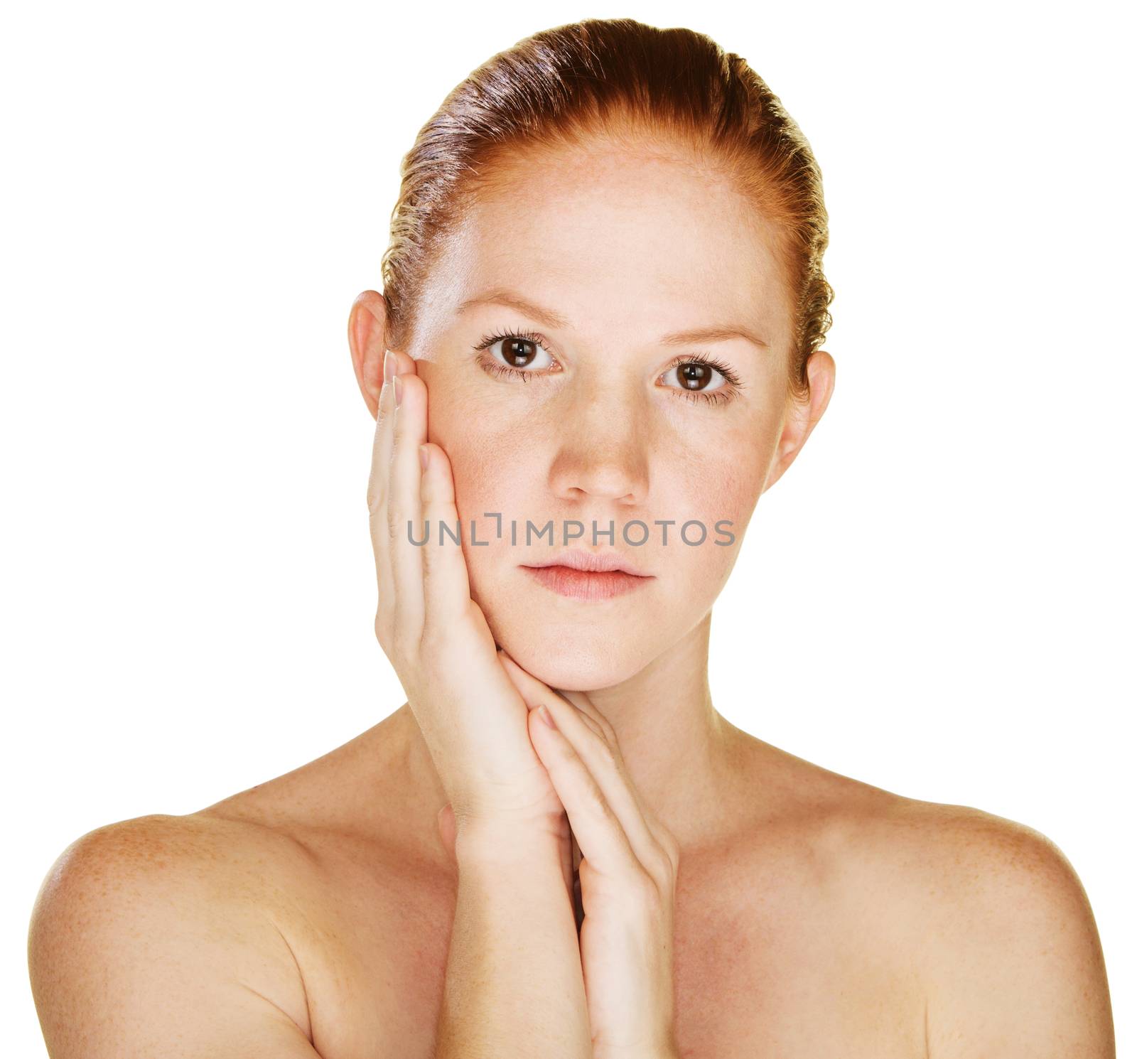 Female with Palm on Cheek by Creatista