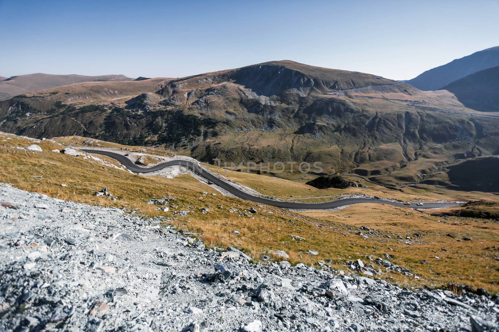 Transalpina the highest altitude road crossing the Caphatian mountains in Romania