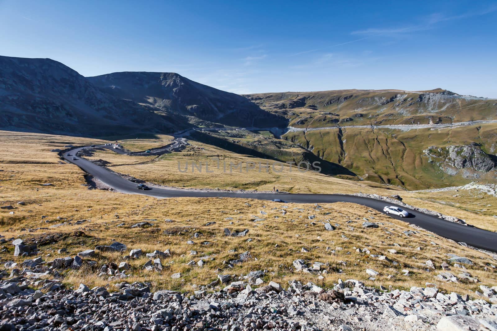 Transalpina the highest altitude road crossing the Caphatian mountains in Romania