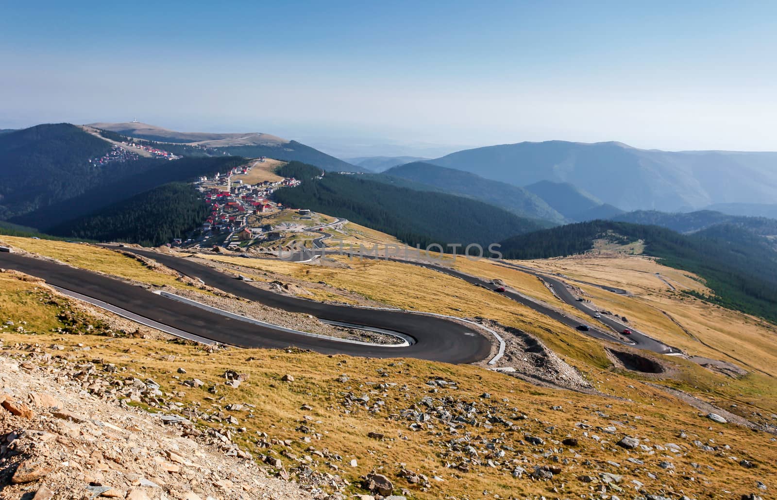 Transalpina the highest altitude road crossing the Caphatian mountains in Romania