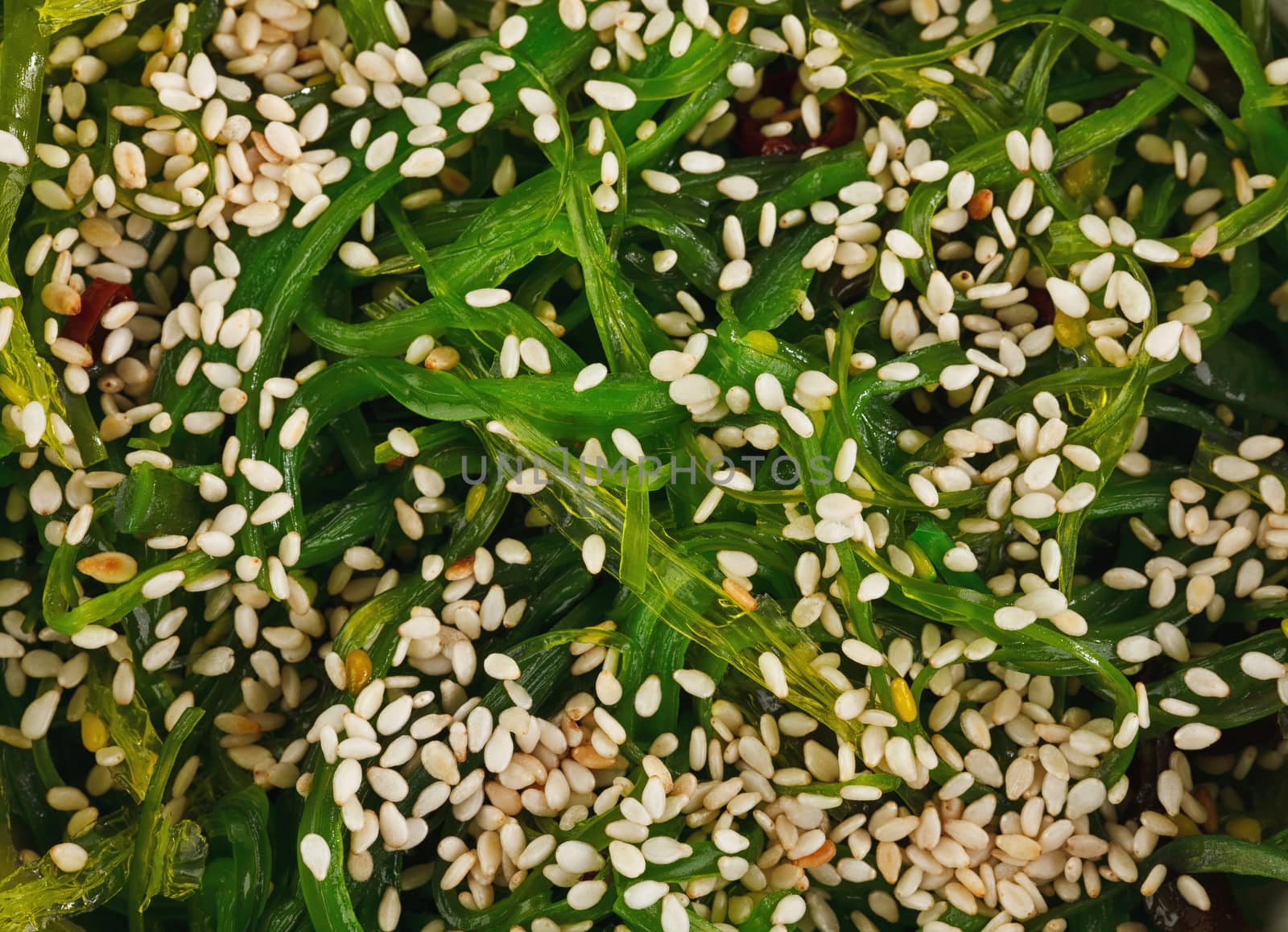 Seaweed salad with roasted sesame seeds