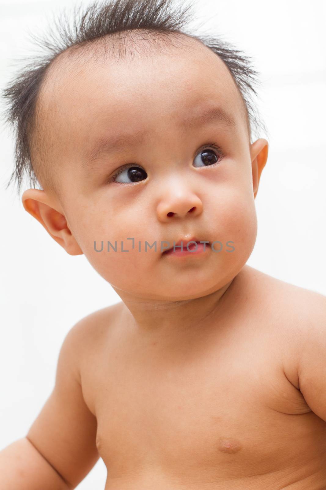 Asian Chinese Baby Portrait Close Up Studio Shot