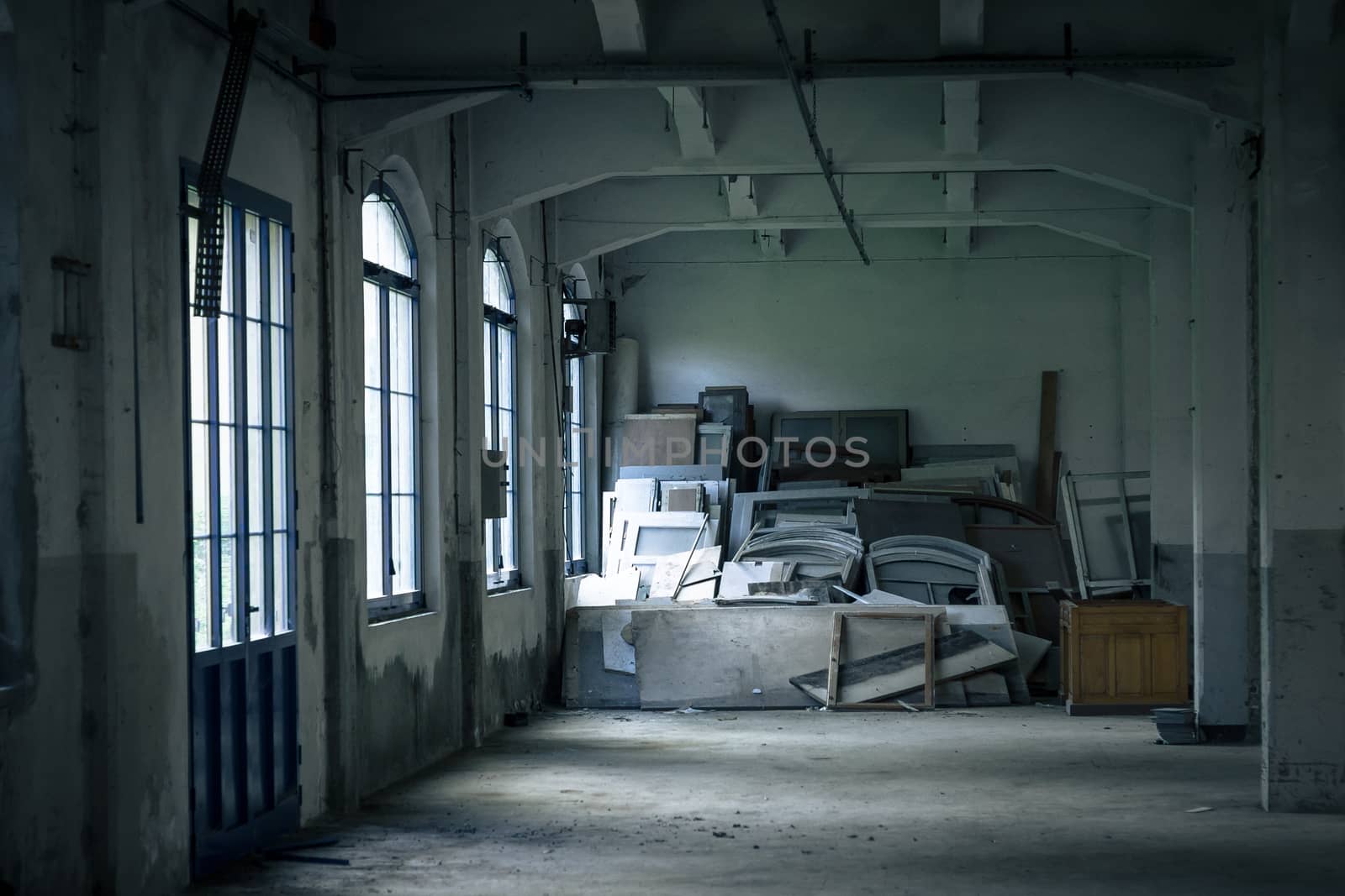 Interior of an abandoned factory by goghy73