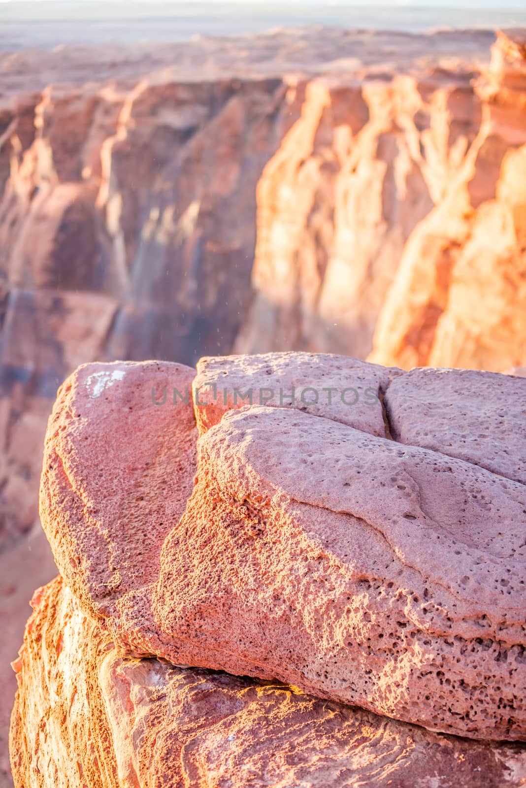 rock formations along the ledge of horseshoue bend in arizona by digidreamgrafix