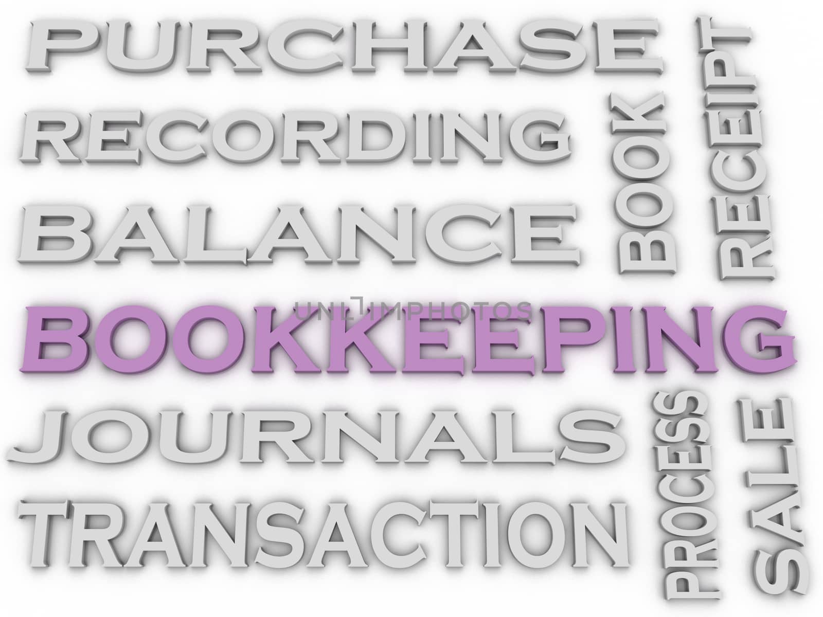 3d image Bookkeeping issues concept word cloud background by dacasdo