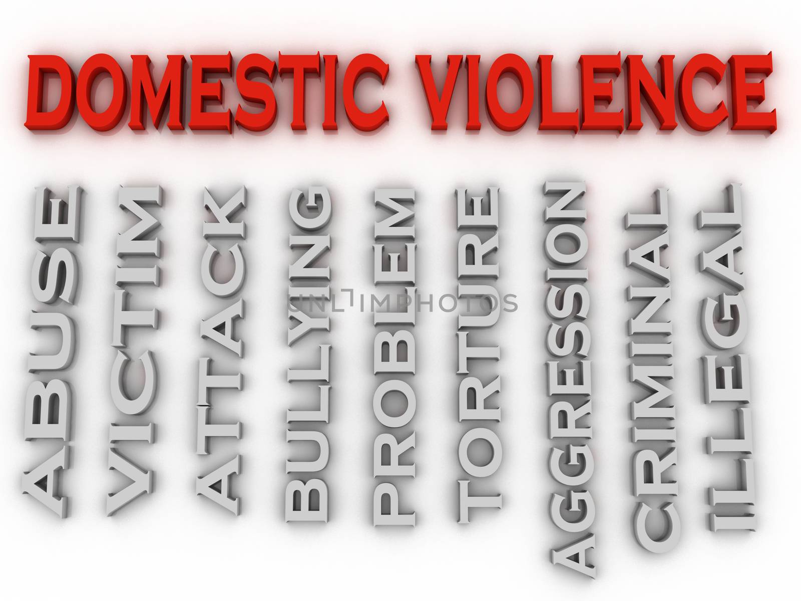 3d image Domestic violence issues concept word cloud background by dacasdo