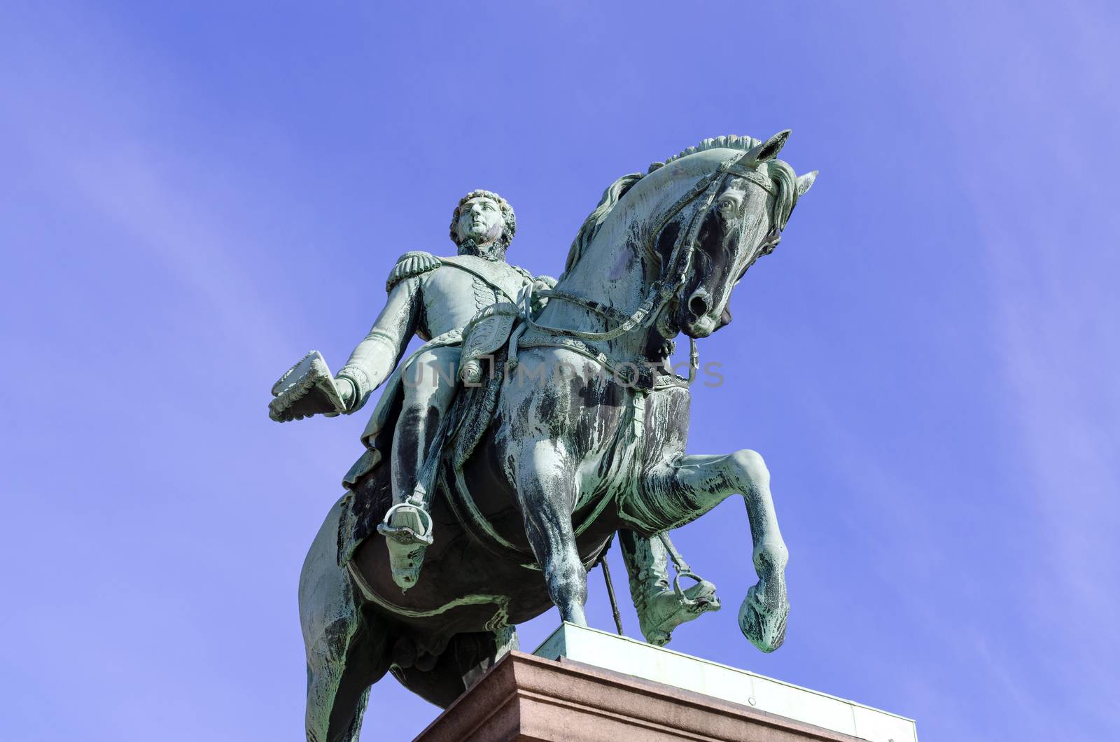 Statue of King Karl Johan outside The Royal palace in Oslo.