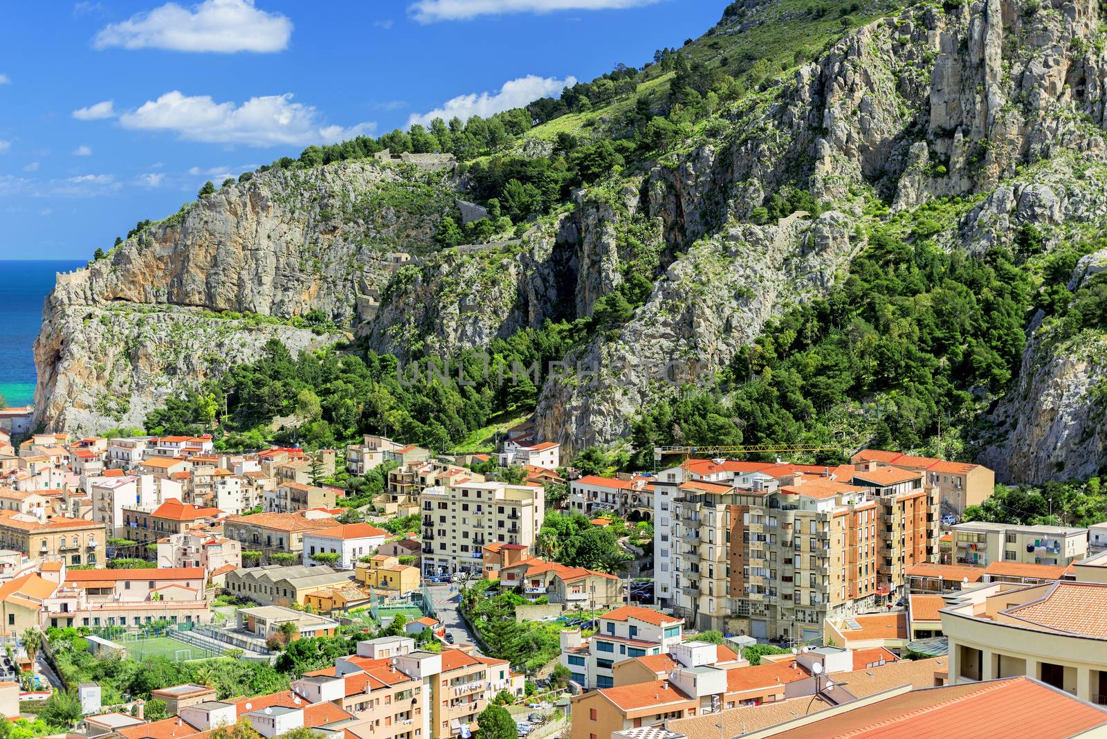 Cefalu, a city on the Tyrrhenian Sea in the Province of Palermo, northern coast of Sicily, Italy