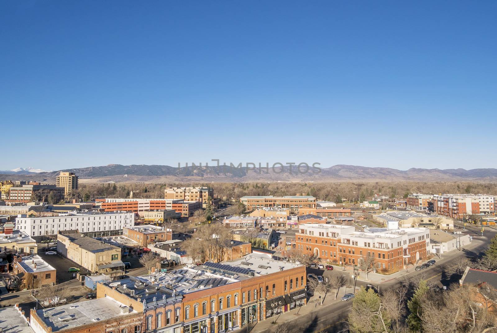 Aerial view of Fort Collins downtown by PixelsAway