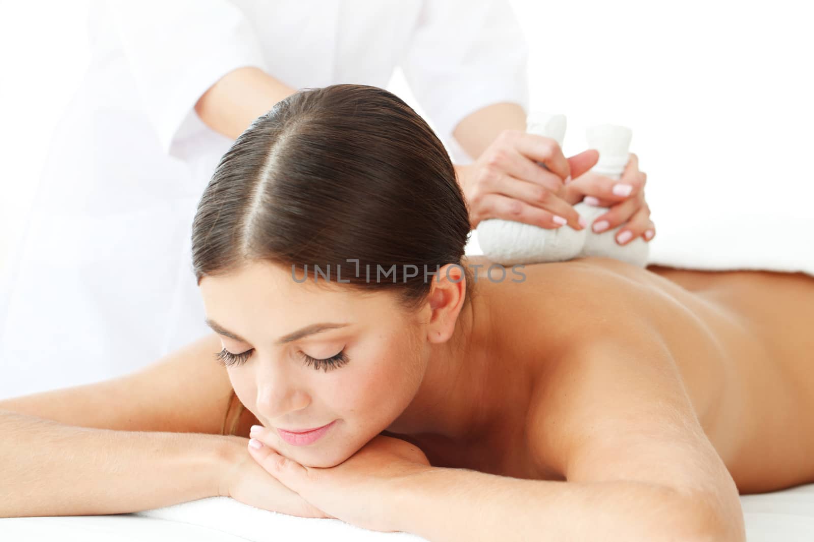 beautiful woman at spa session