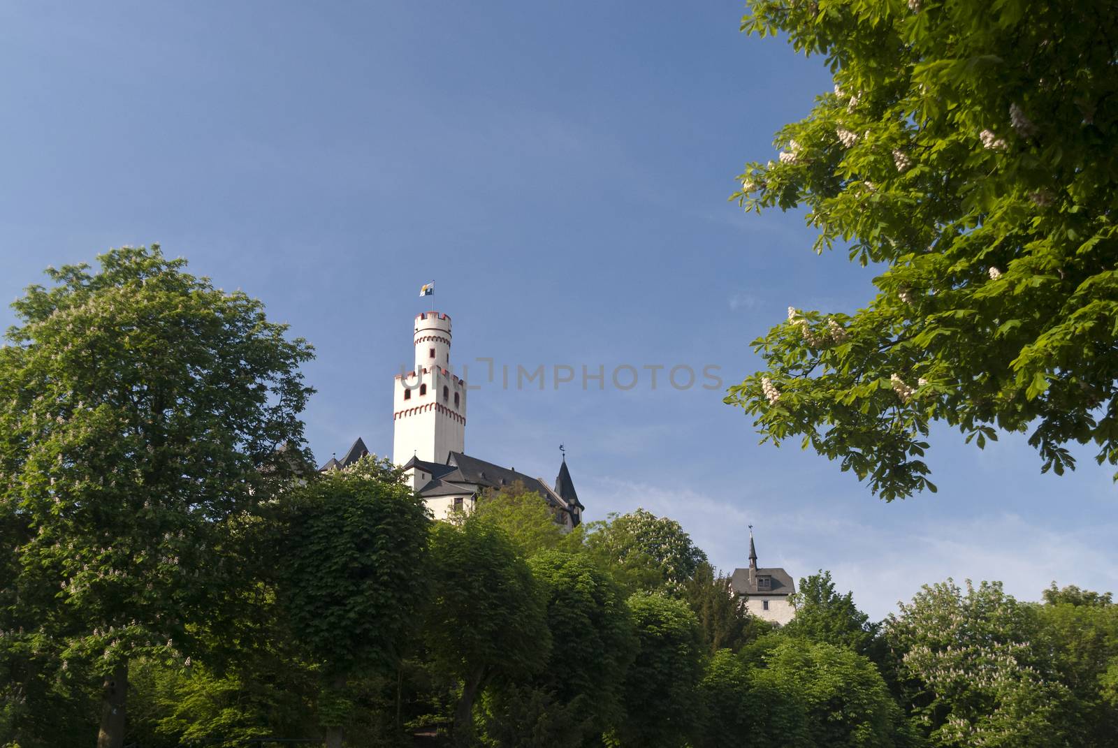 Marksburg Castle at the River Rhine in Germany