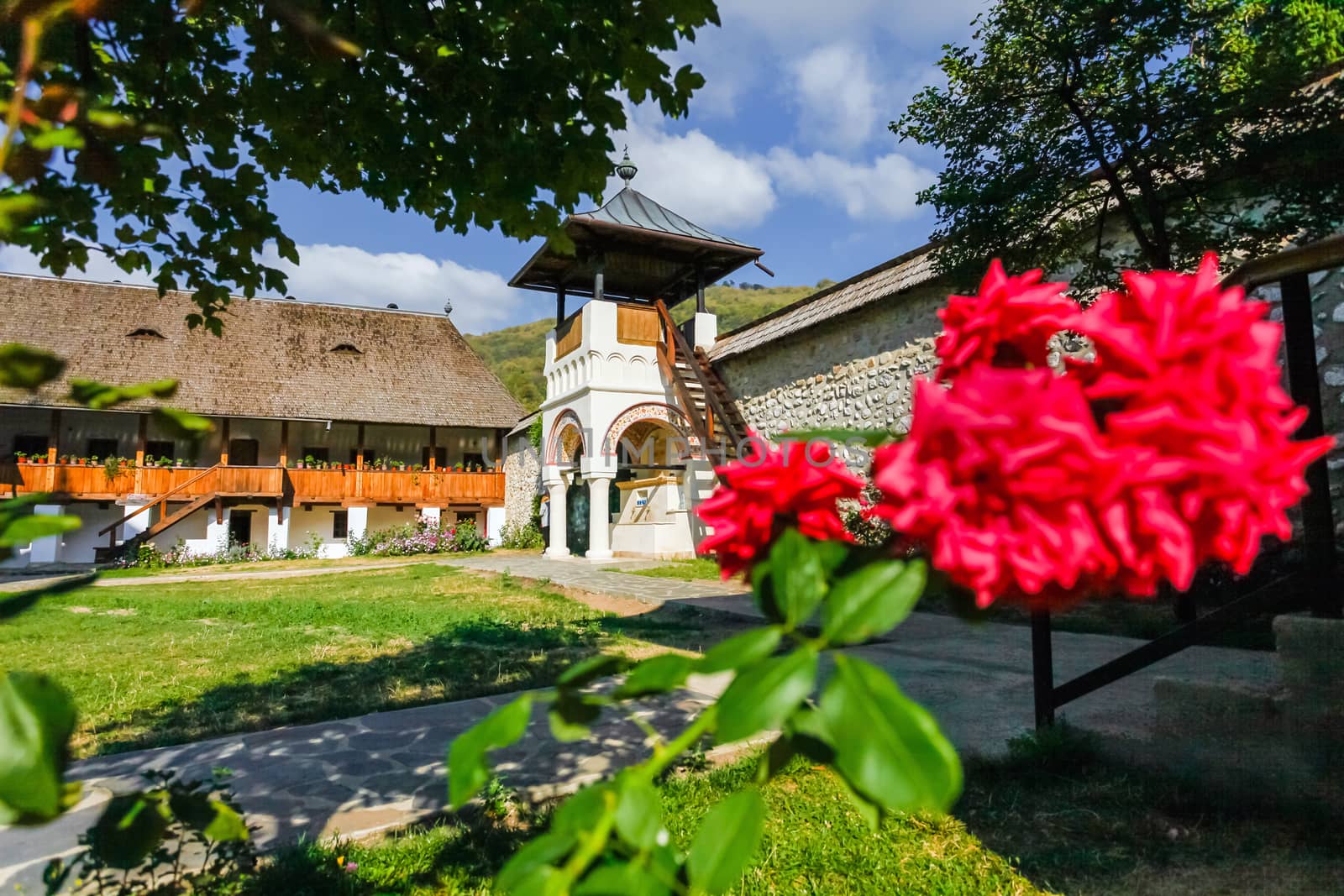 Brasov, Romania - Septemper 9, 2012: Old orthodox monastery from Polovragi, Romania