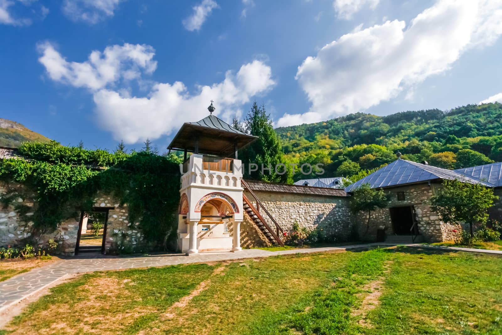 Brasov, Romania - Septemper 9, 2012: Old orthodox monastery from Polovragi, Romania