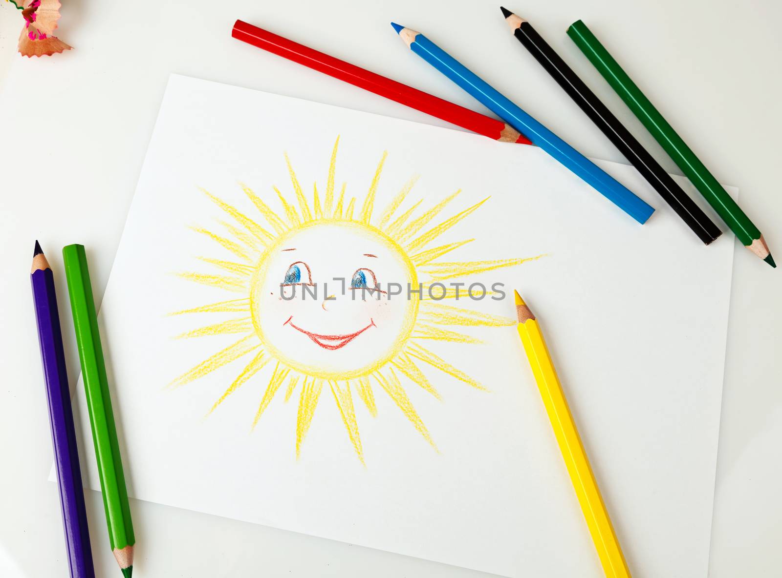 Children's colored illustration of the happiness life