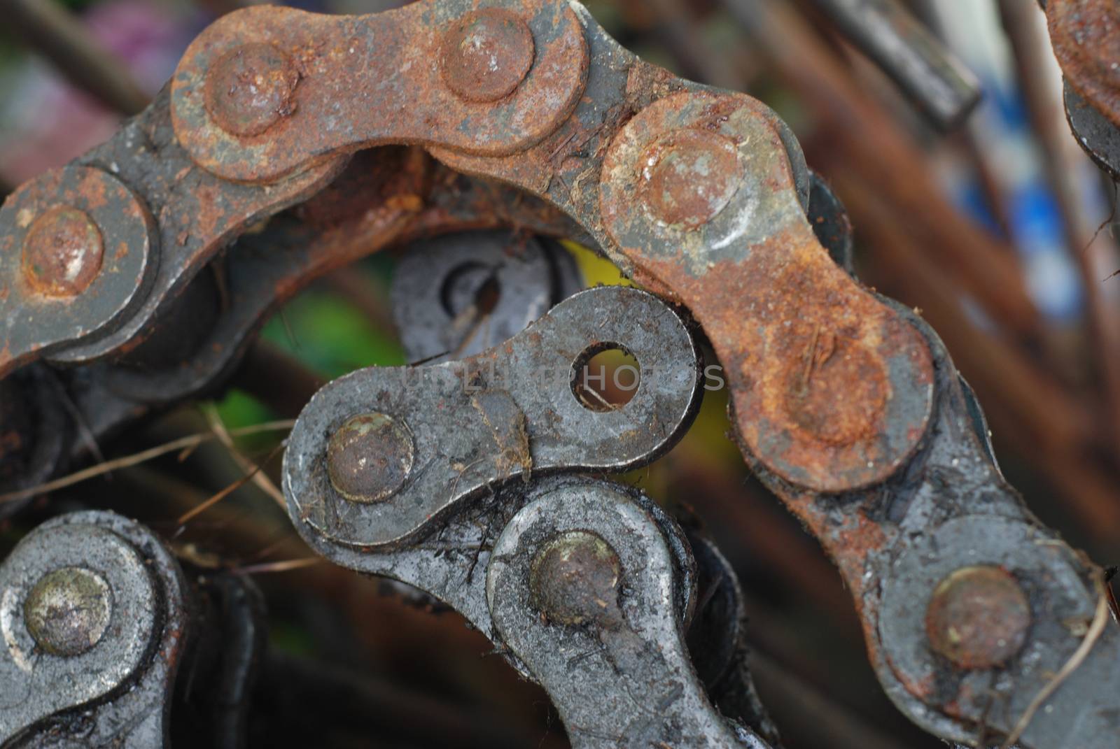 macro rusty chain and gear