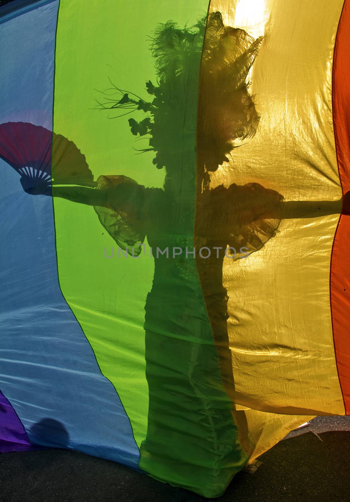 One person wearing costume in Pride Parade Sao Paulo by marphotography