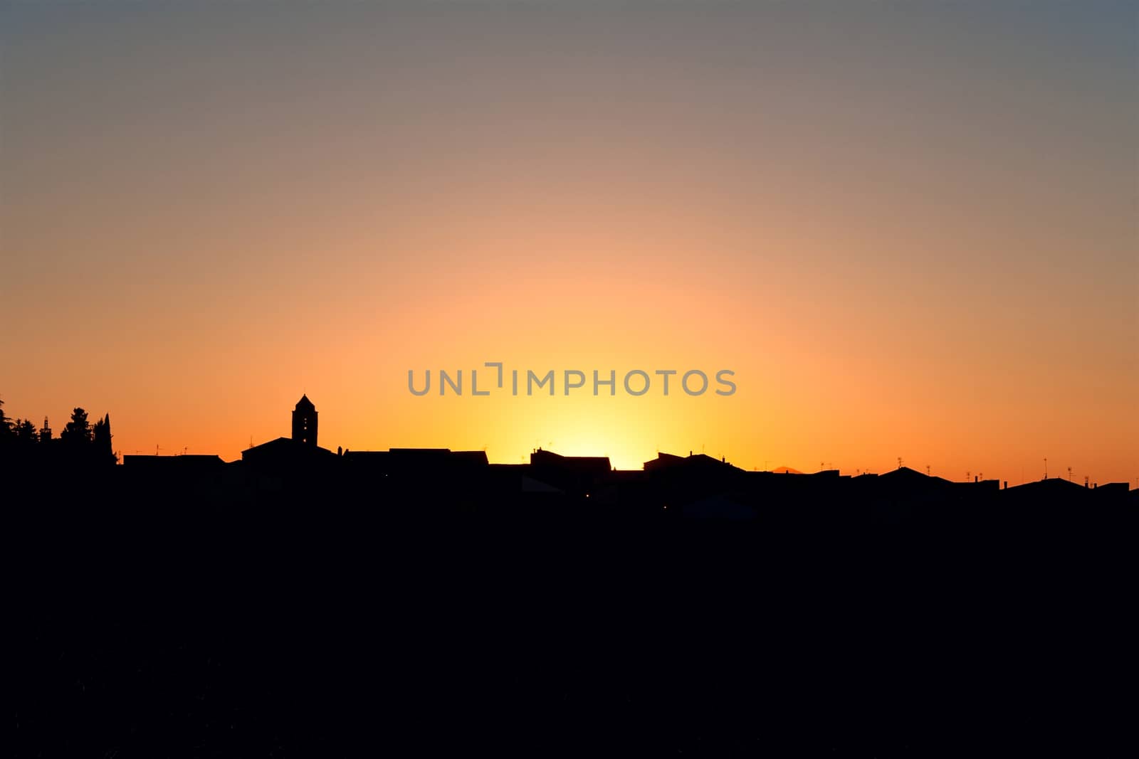 urban landscape in sunset