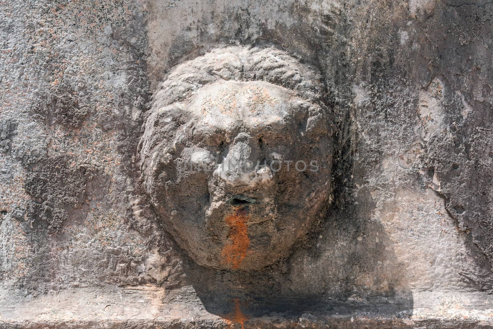 lion head on roman fountain
