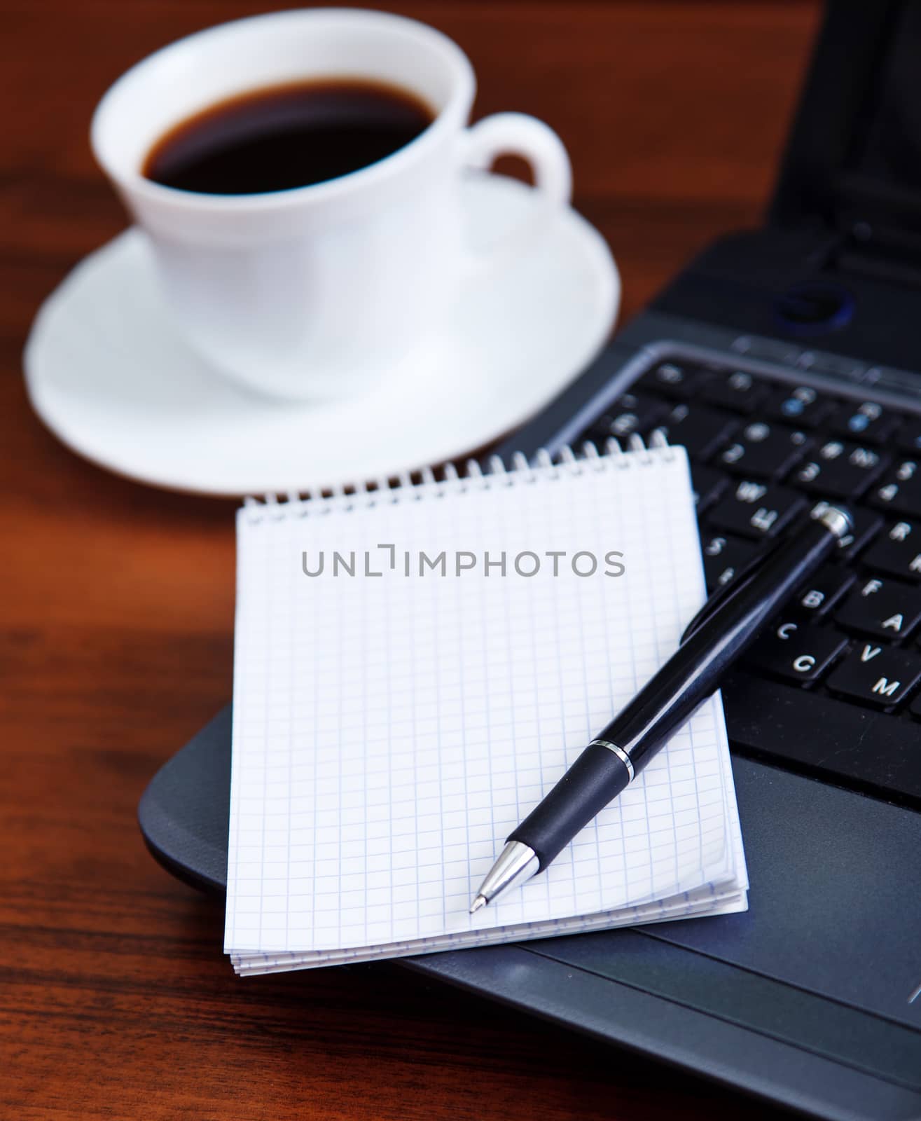 laptop and office on the desktop