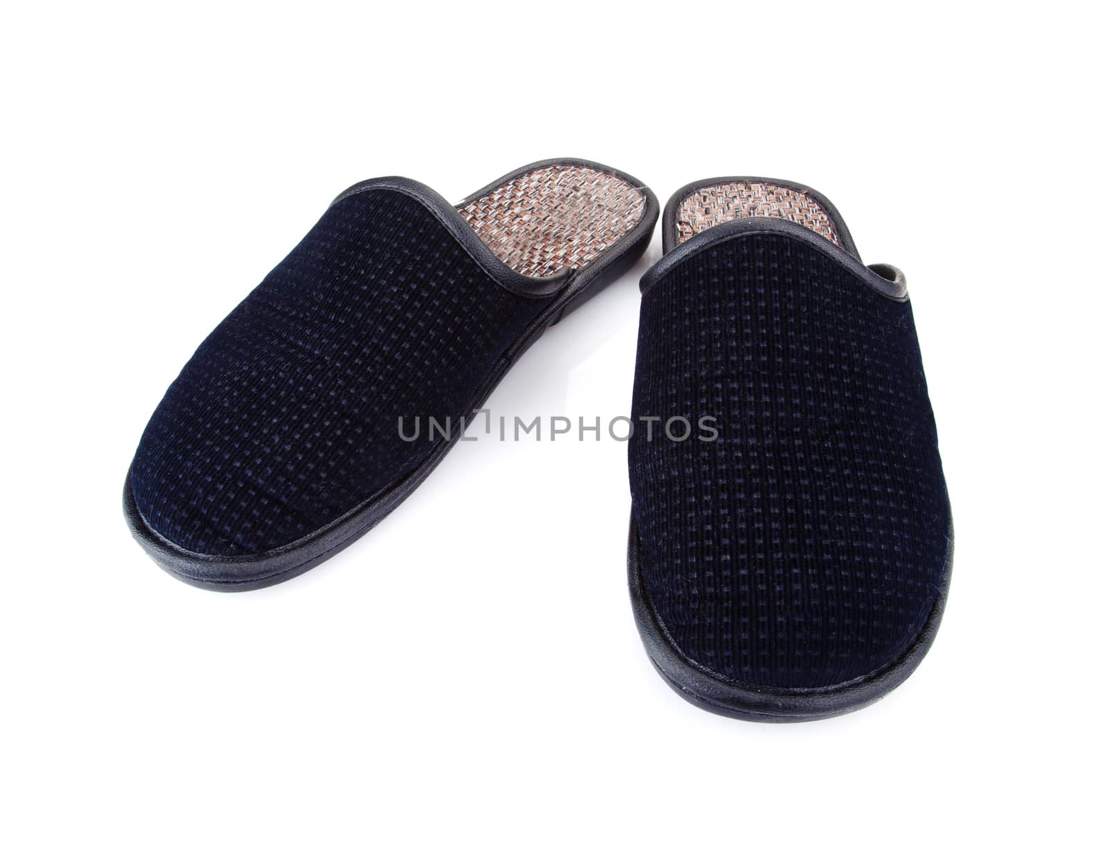 black slippers isolated on white