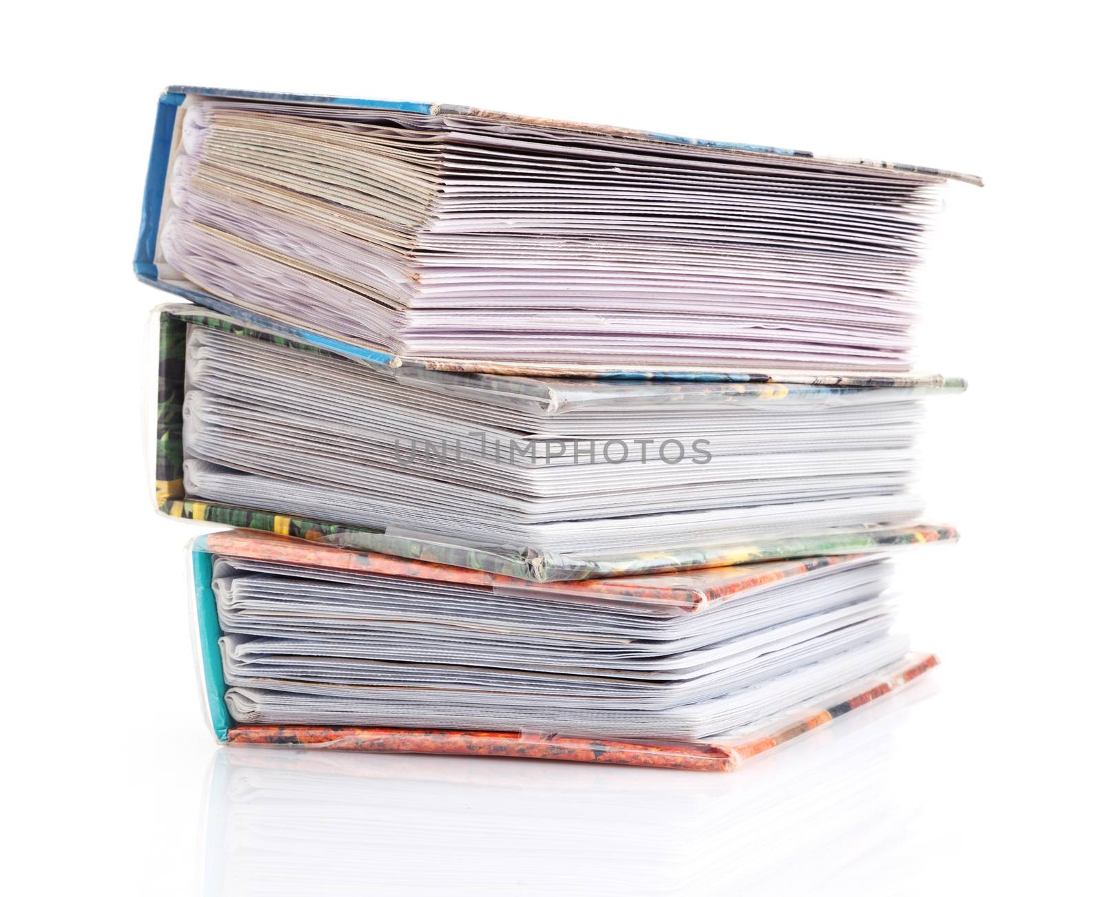 Stack of Photo Prints isolated on  white