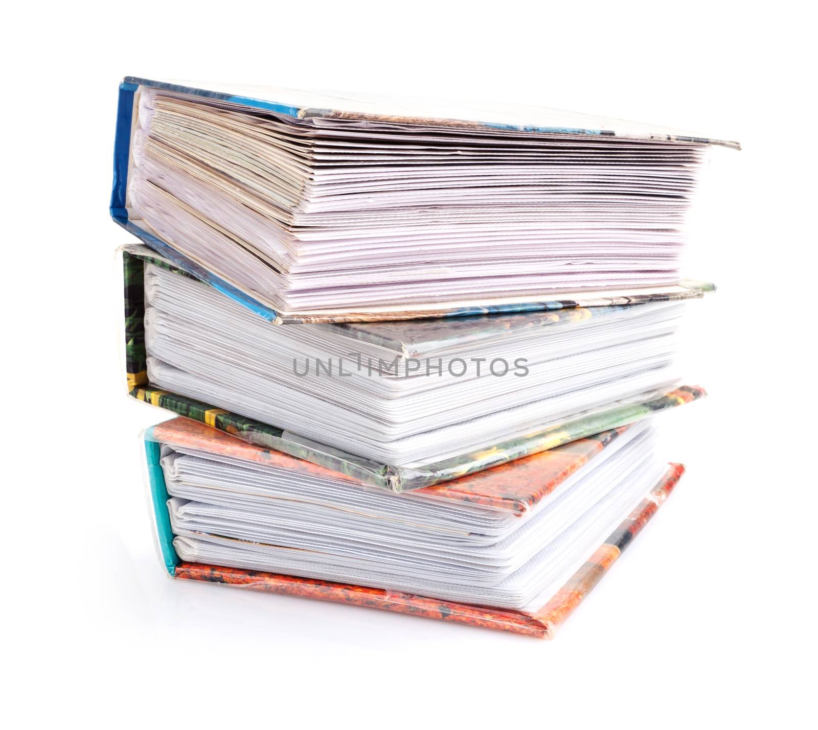 Stack of Photo Prints isolated on  white