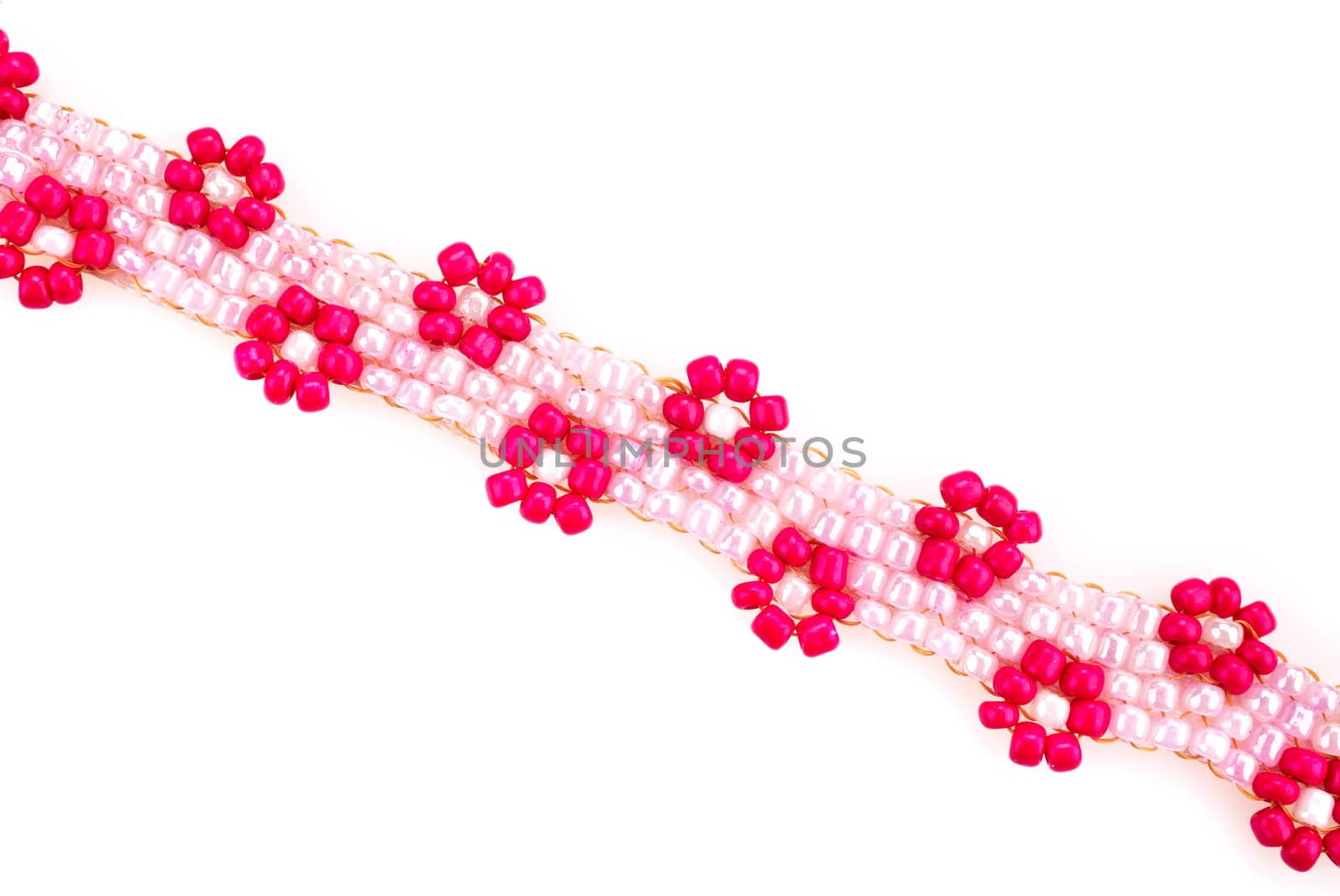 baby a bracelet made beads isolated on white