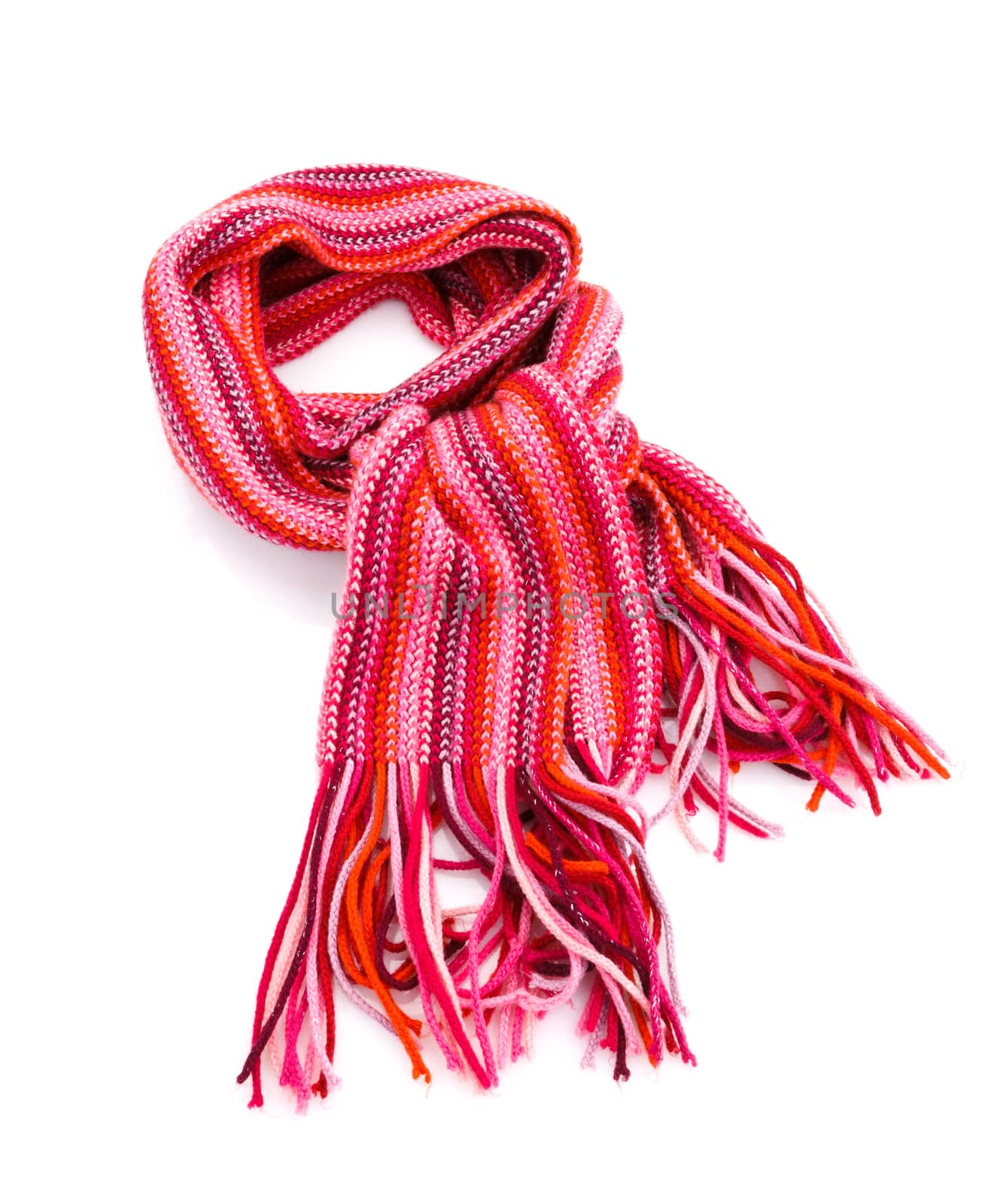 Striped scarf isolated  on white