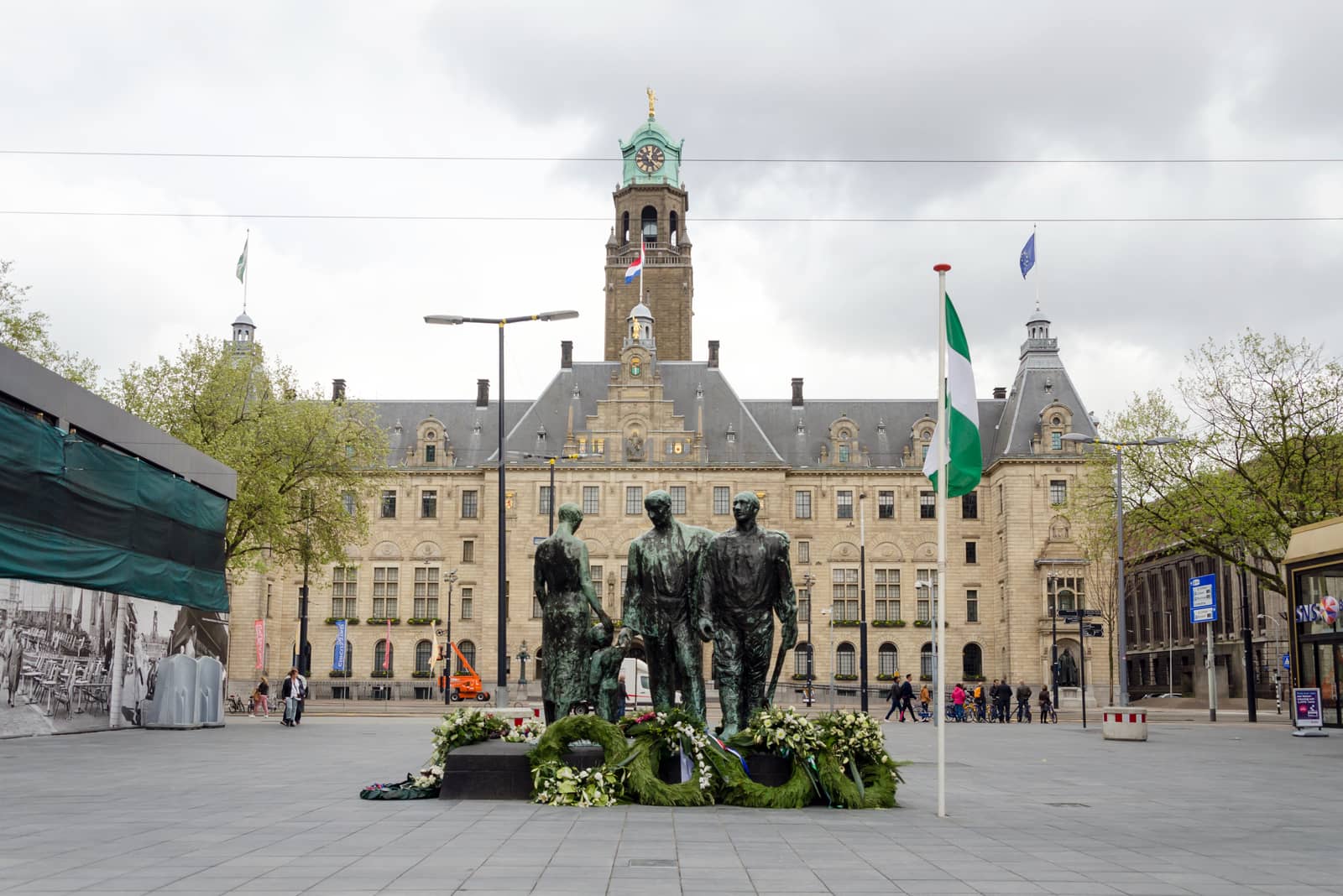 Rotterdam, Netherlands - May 9, 2015: People visit Town hall of Rotterdam by siraanamwong