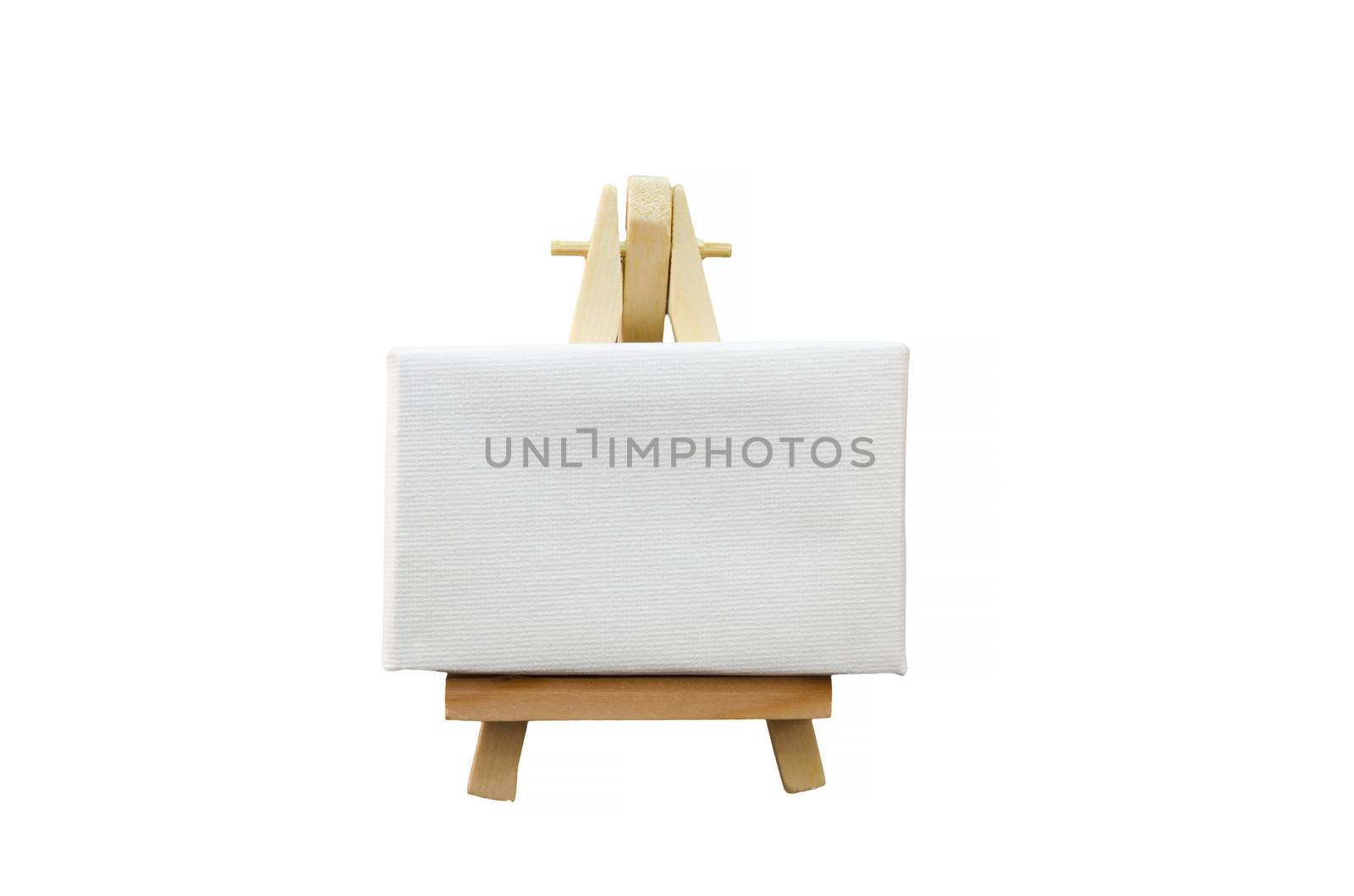 Miniature artist easel, isolated against a white background.
