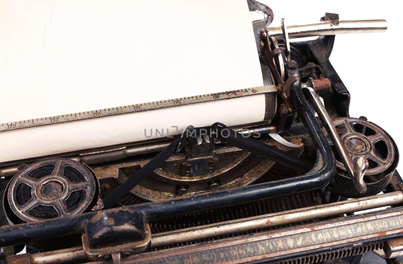 blank sheet in antique typewriter