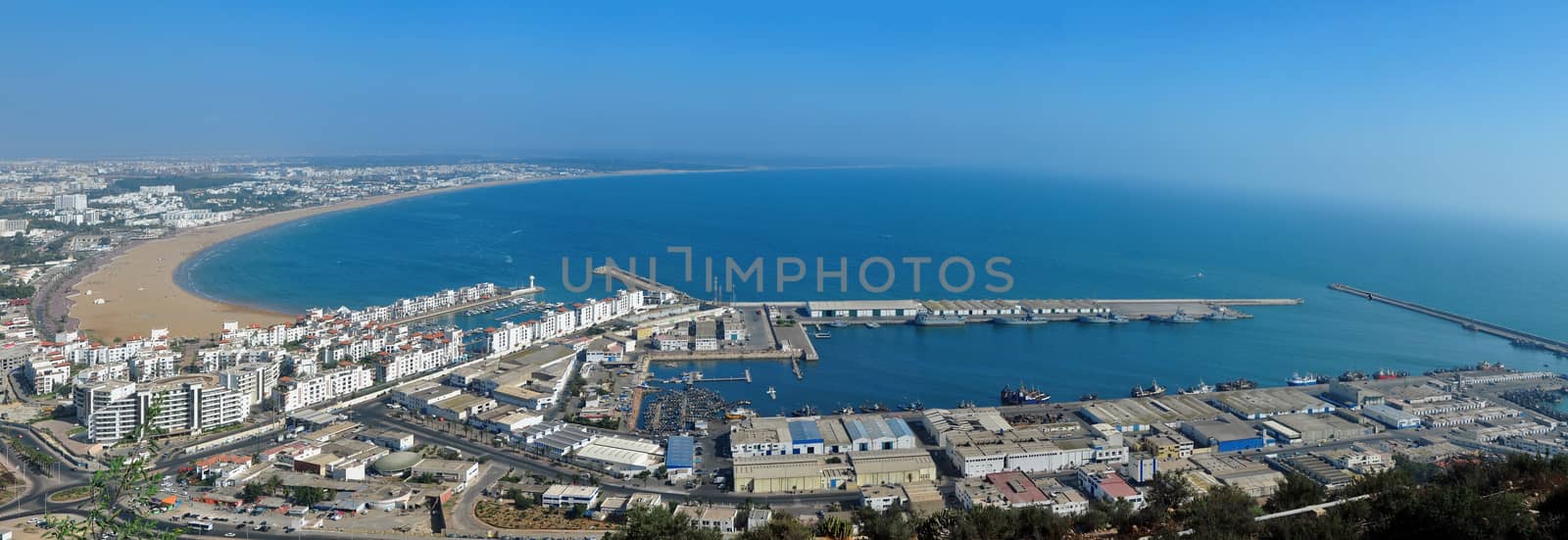 agadir city morocco beach and ocean landscape panorama