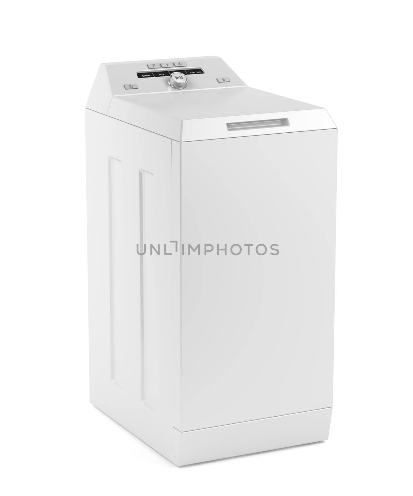 Top loading washing machine on white background
