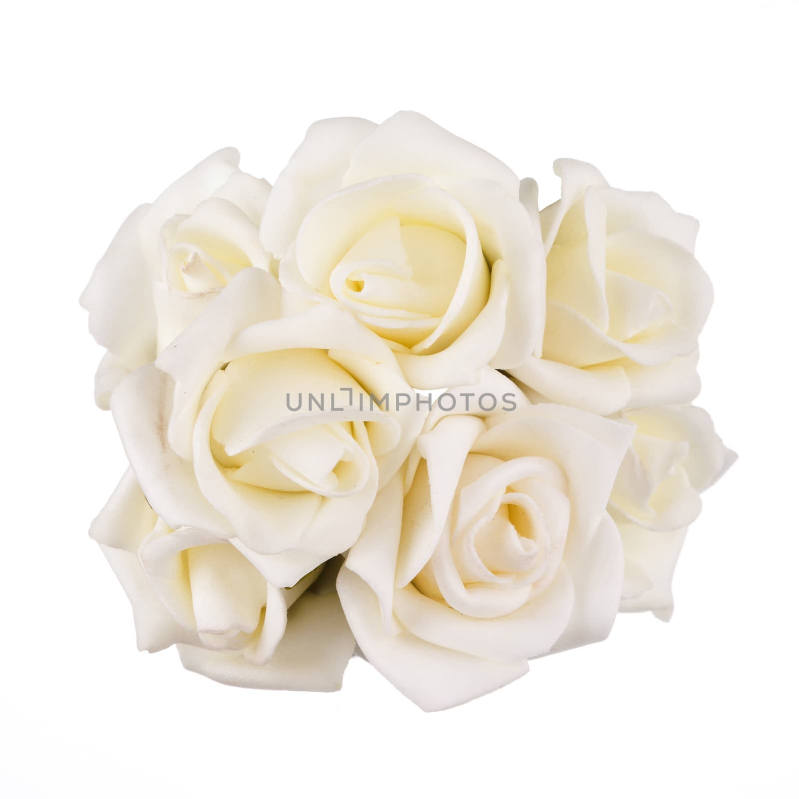 bouquet of white roses isolated