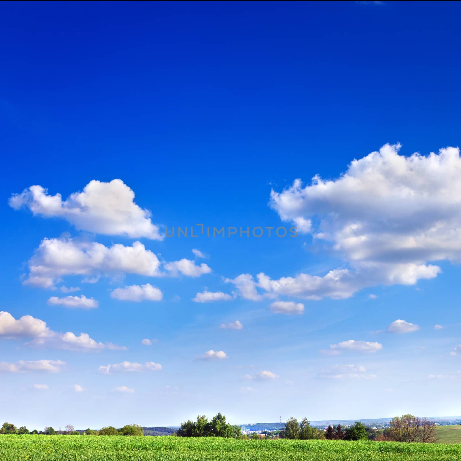 Beautiful landscape of blue sky with clouds