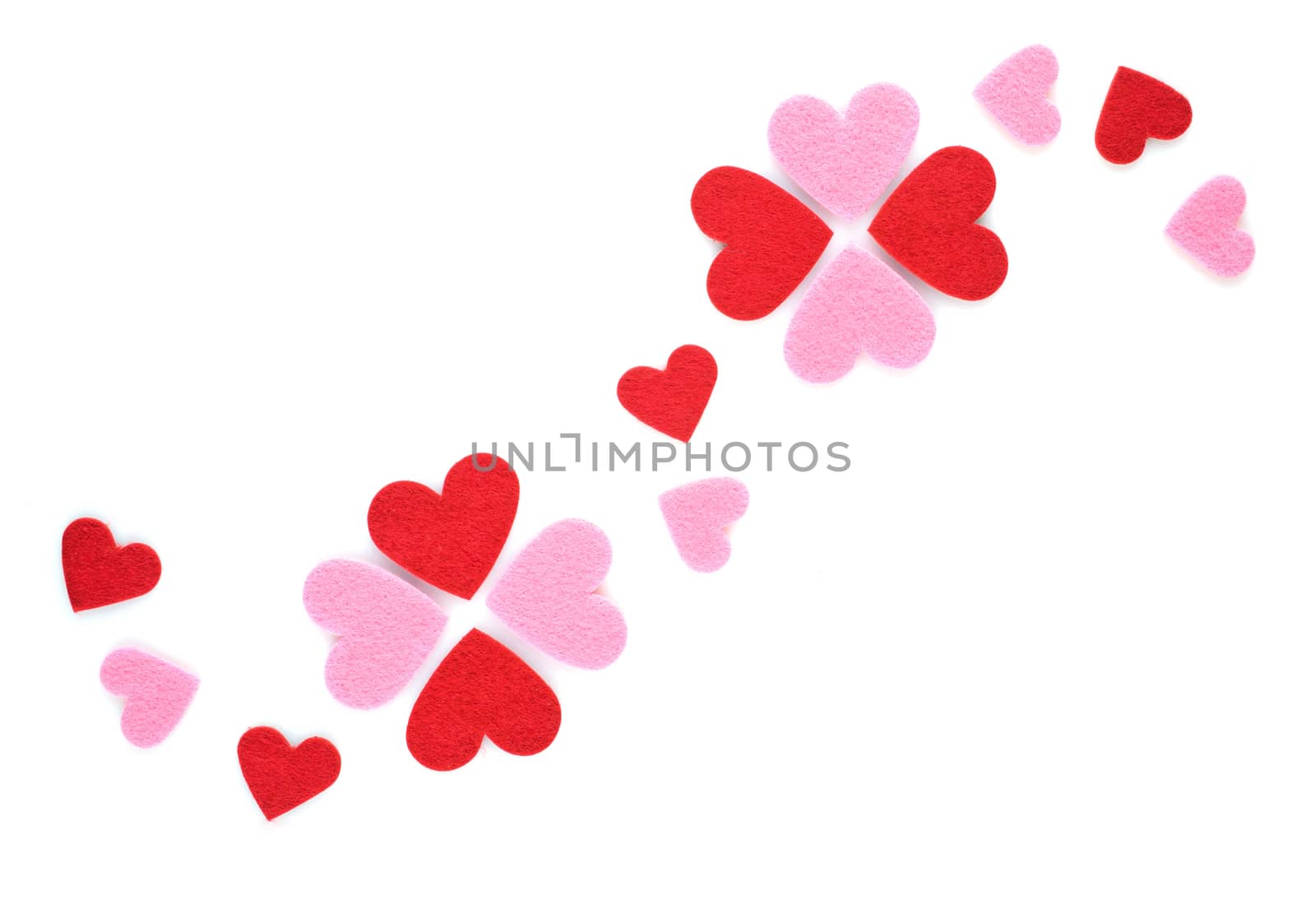 hearts pattern on white background