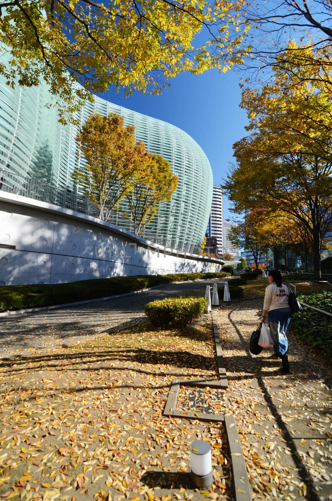 Tokyo, Japan - November 23, 2013: People visit National Art Center in Tokyo, Japan on November 23, 2013. The museum has an exhibition of 600 pieces, concentrating on 20th-century painting and modern arts.