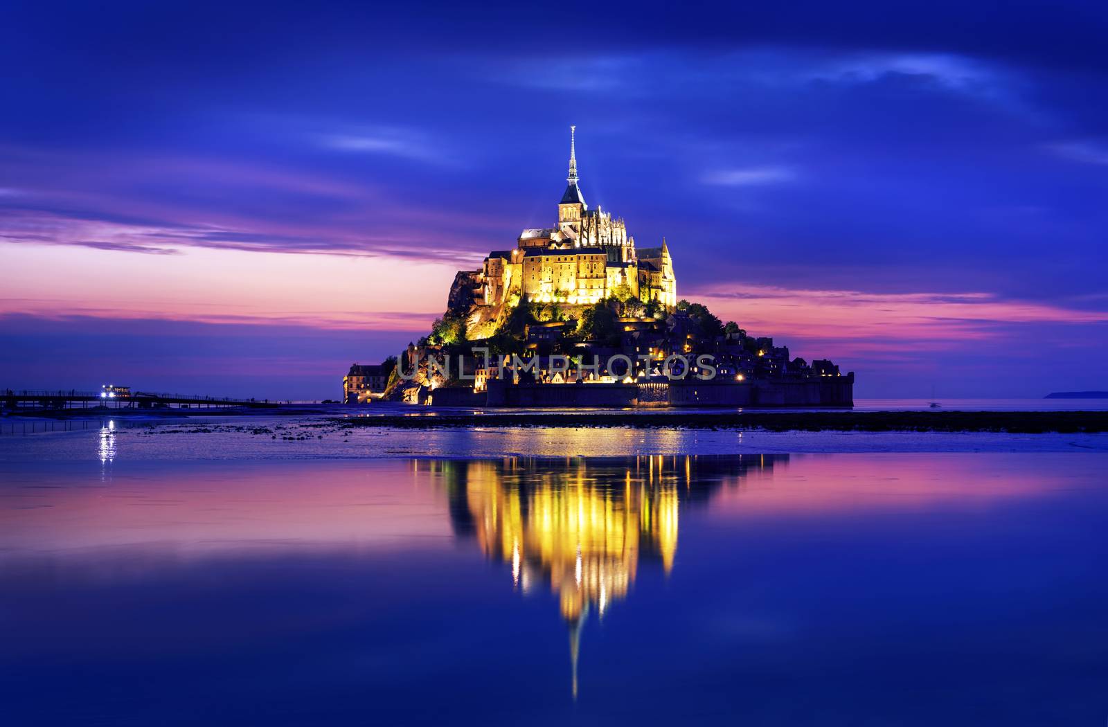 Le Mont-Saint-Michel in the twilight