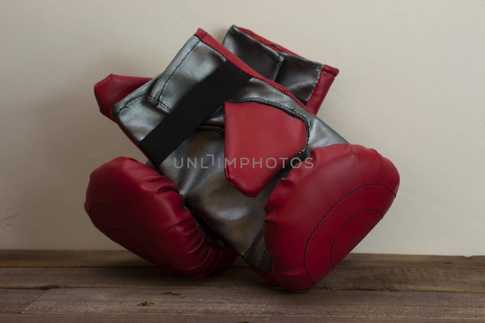 Red and silver boxing gloves  by christopherhall