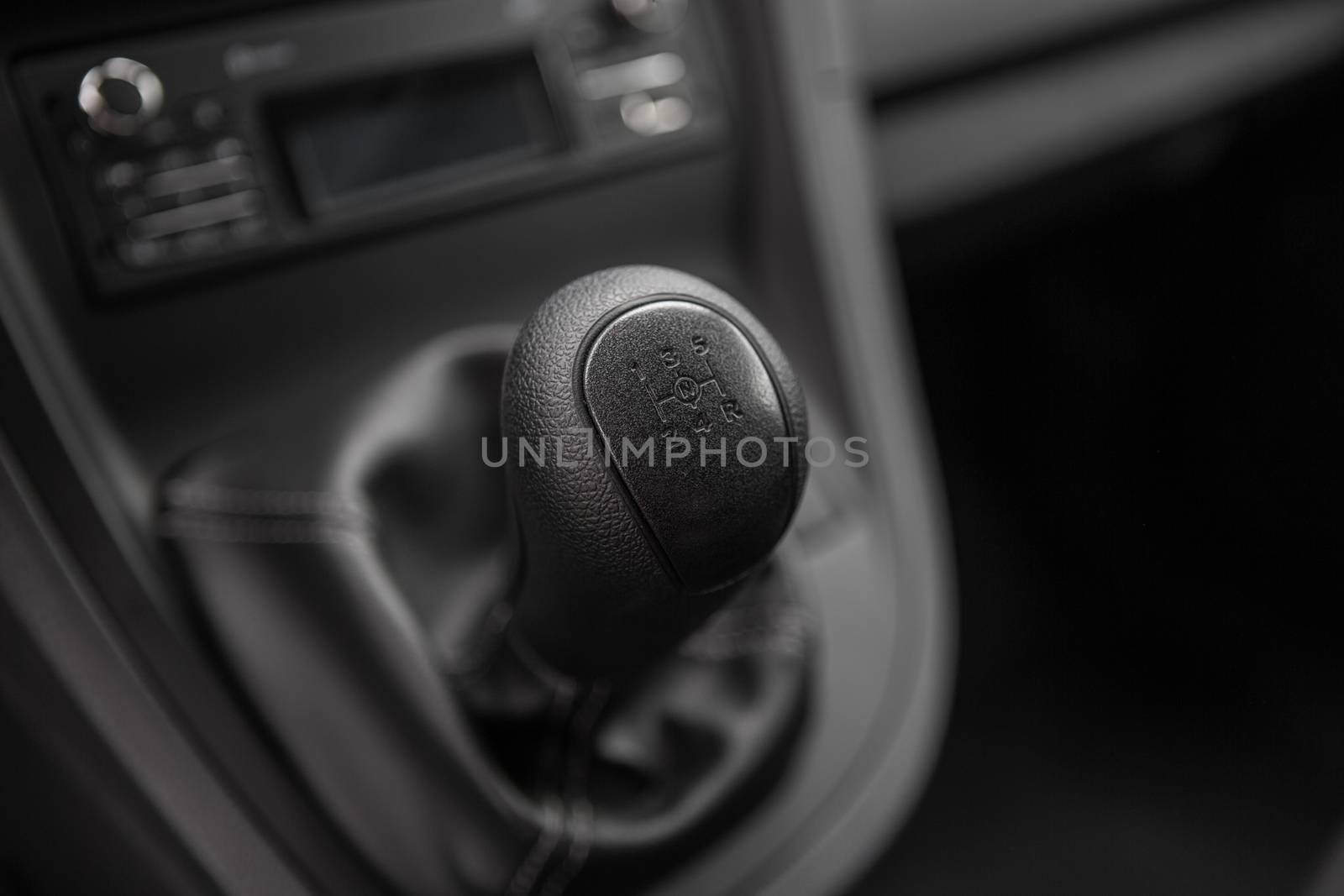 view of the manual gearbox. Closeup photo