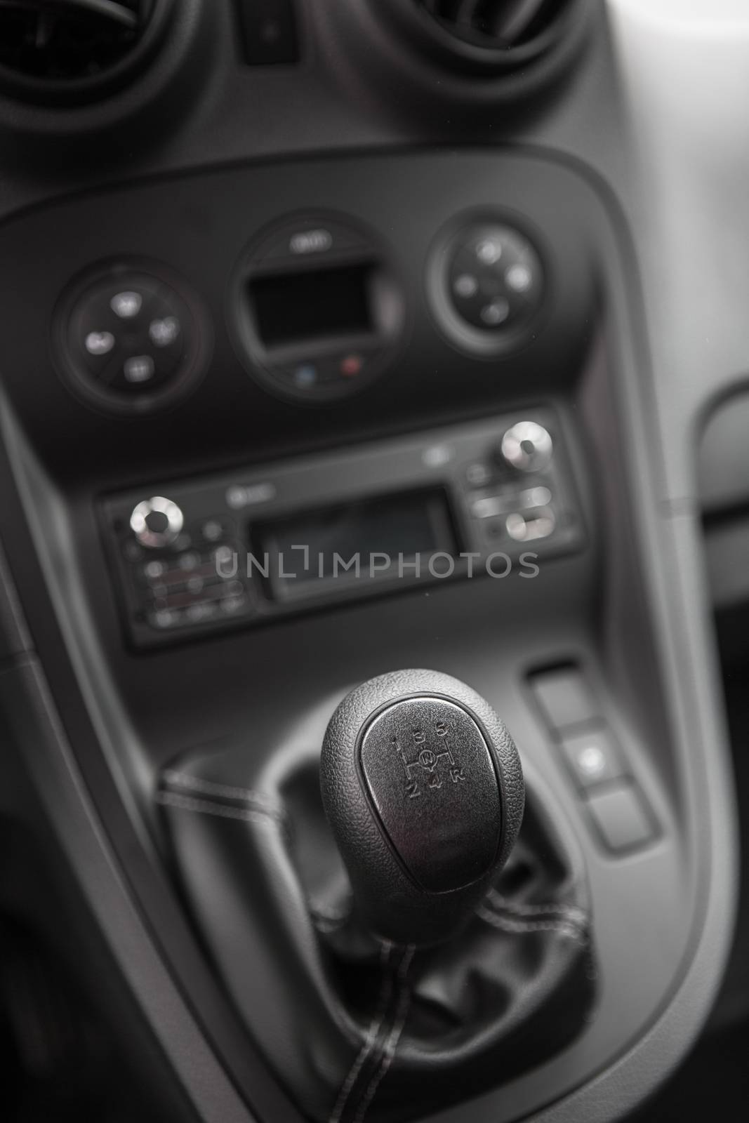 view of the manual gearbox. Closeup photo