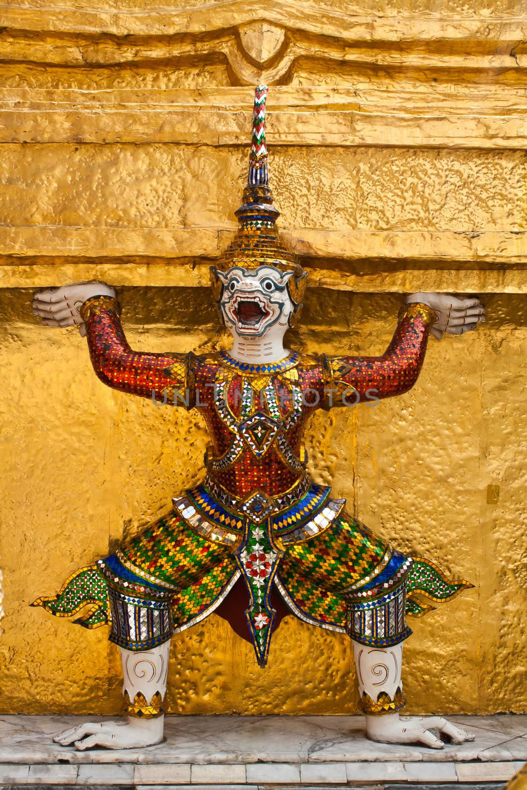 Mythical Giant Guardian Statue at Wat Phra Si Rattana Satsadaram, Bangkok, Thailand