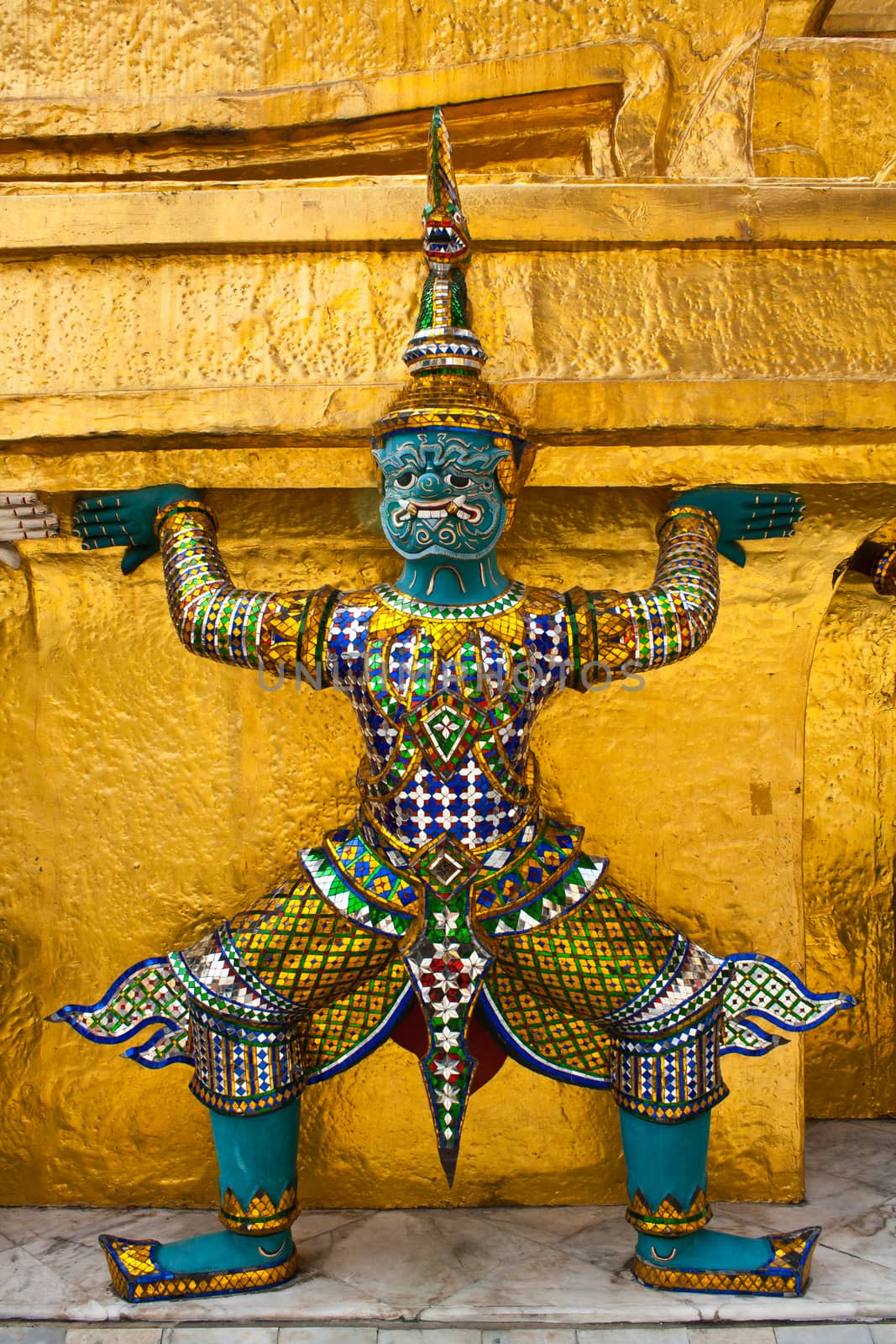 Mythical Giant Guardian Statue at Wat Phra Si Rattana Satsadaram, Bangkok, Thailand